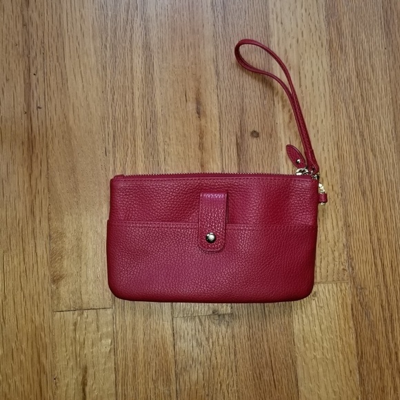 Lodis Red Leather Wristlet - Picture 3 of 5